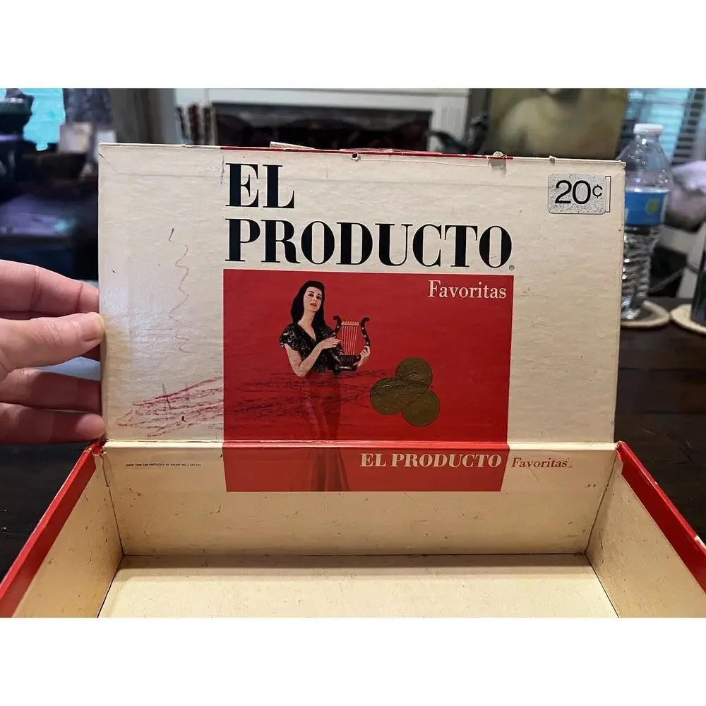 Vintage El Producto Cigar Box Vibrant Color Red White Pricing On Box
